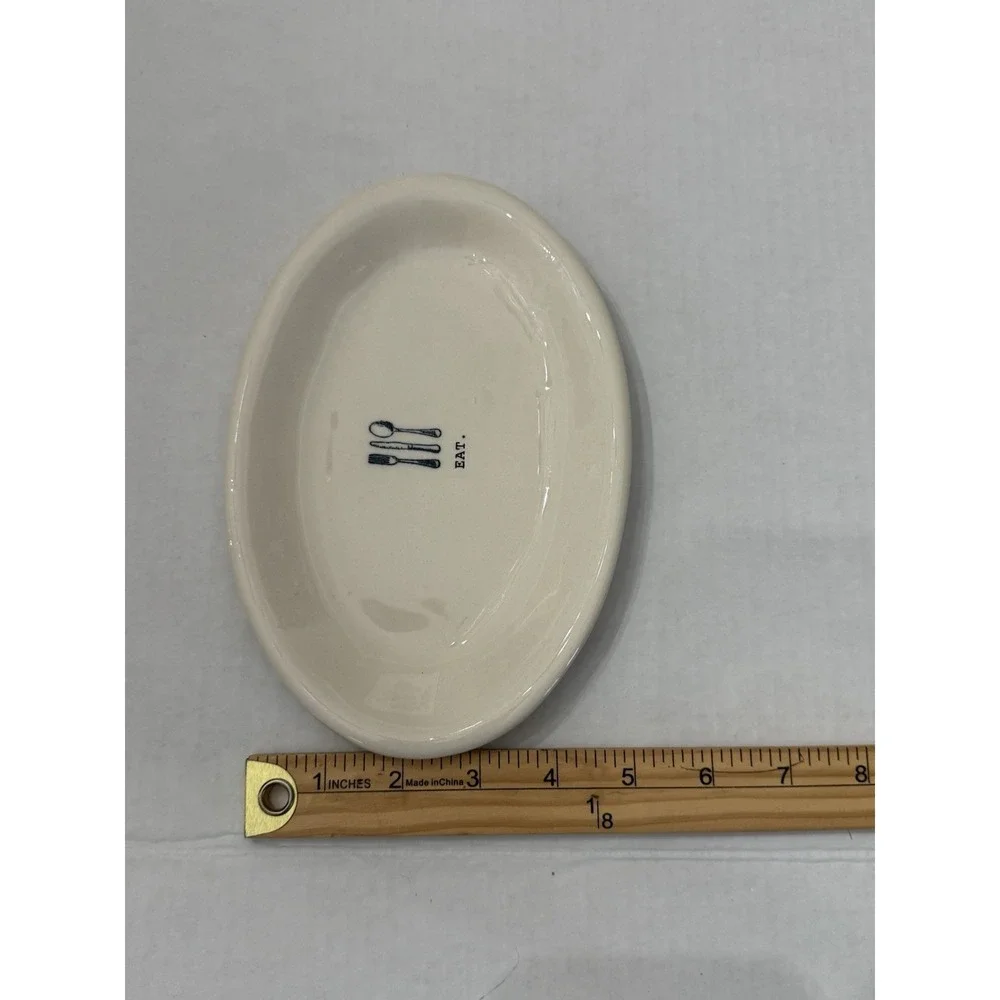 Rae Dunn Icon  2 Eat Oval Plates Artesian‎ By Magenta 8 Inch Dessert Appetizer
